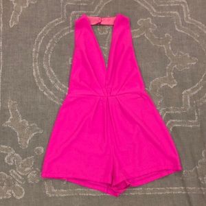 COPY - Neon Pink Ulta Low Cut Backless Romper